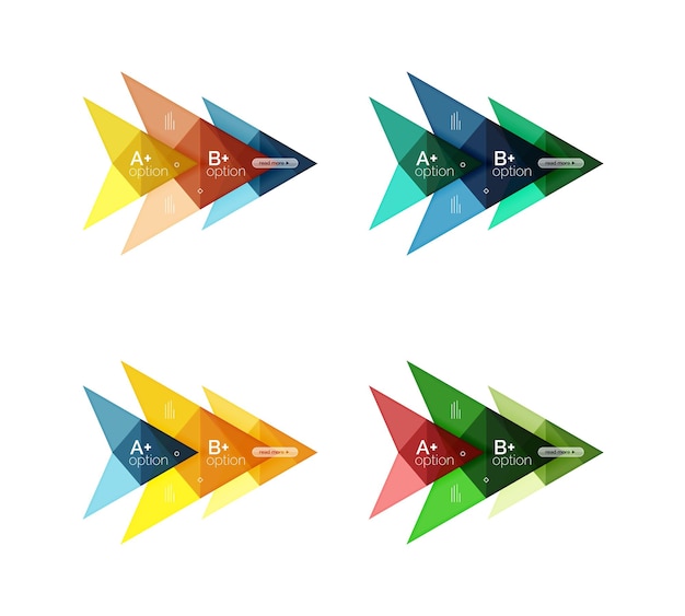 colorful arrow option infographics banners business geometric universal templates backgrounds for workflow layout diagram number options or web design