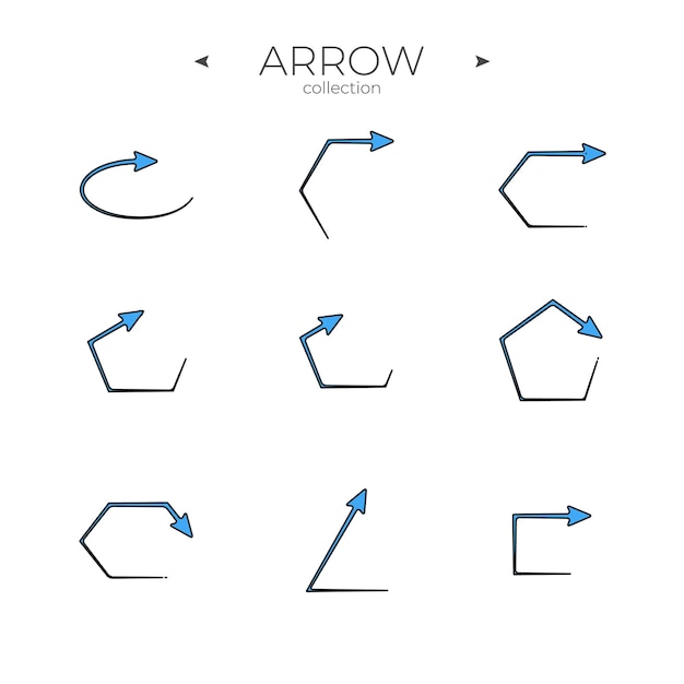 Colorful arrows Arrows colorful set Arrow logo concept Curly and wave orientation