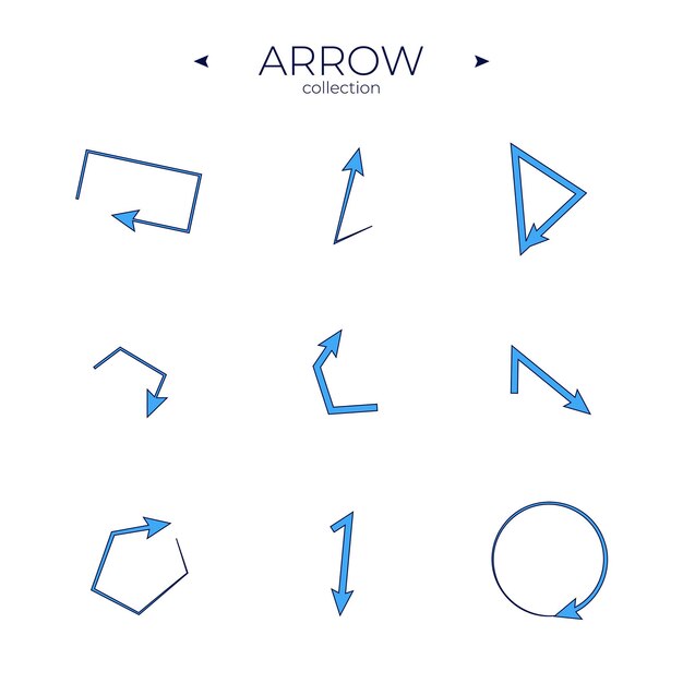Colorful arrows Arrows colorful set Arrow logo concept Curly and wave orientation