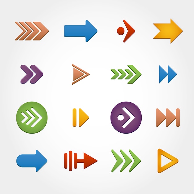 Vector colorful arrows collection