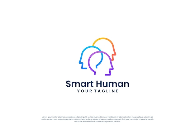 Colorful artificial intelligence logo design template