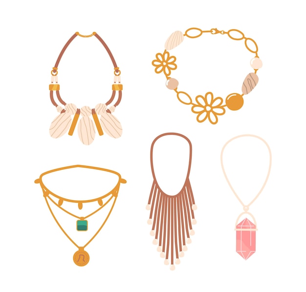 colorful assortment of beads and necklaces perfect for accessorizing and adding a touch of boho style to outfit