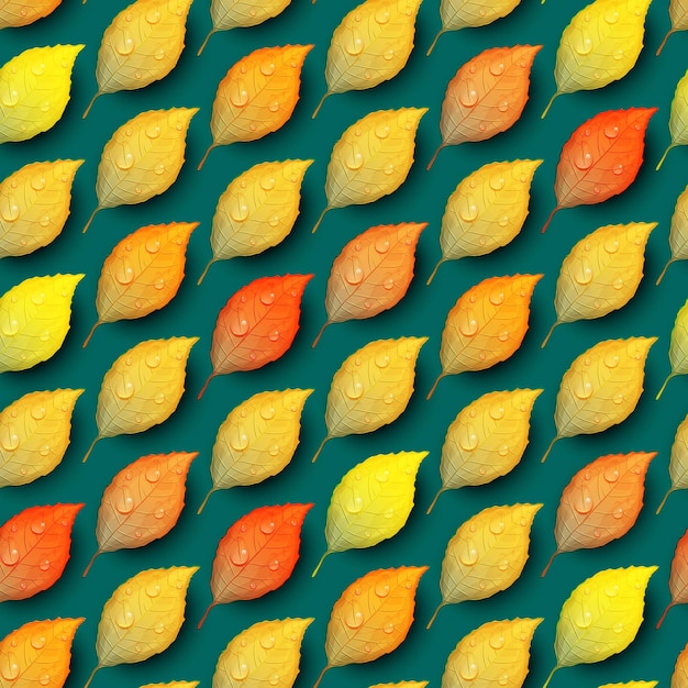 Colorful autumn leaves seamless pattern background Vector illustration