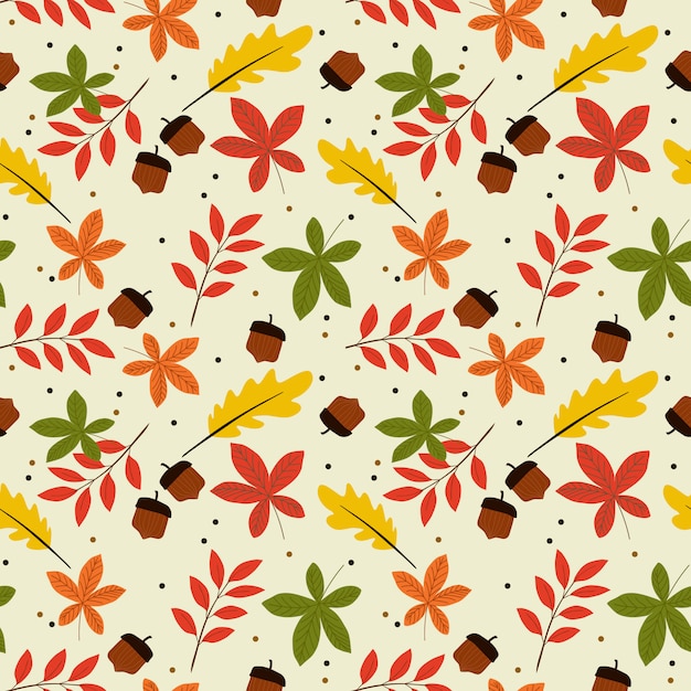 Colorful autumn leaves seamless pattern.