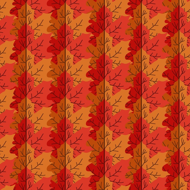 Colorful autumn maple leaves tile seamless pattern