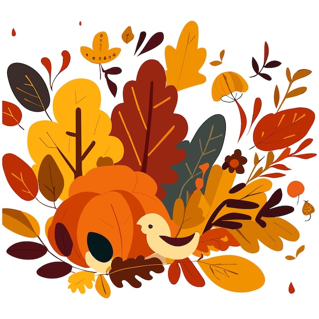Colorful autumn set of leaves Vector illustration Autumn background vector