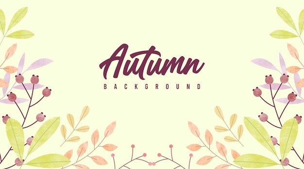 Colorful autumn watercolor background illustration vector