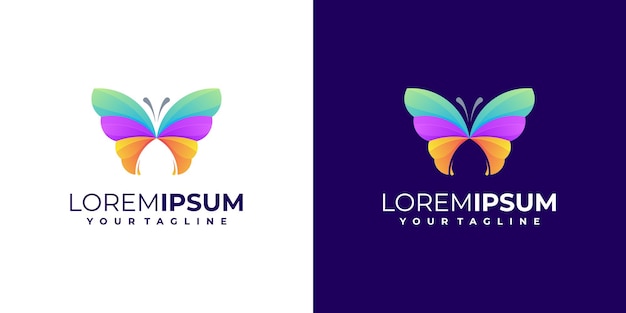 Colorful awesome butterfly logo gradient