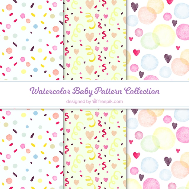 Vector colorful baby pattern set