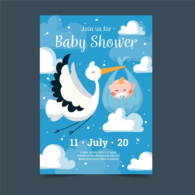 Colorful baby shower invitation