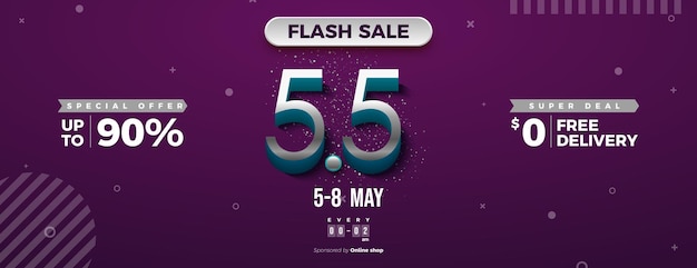 Vector colorful background flash sale 5 5