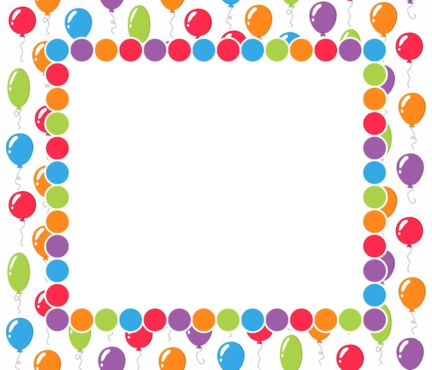 Vector colorful background frame with balloons