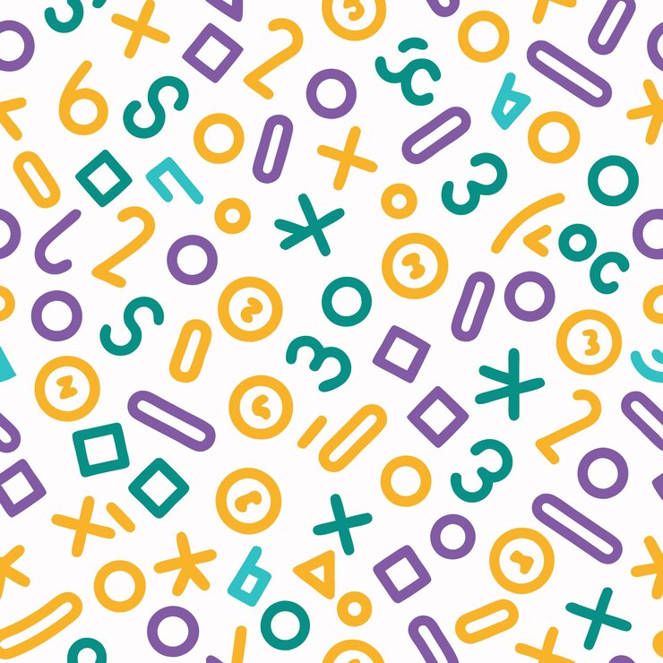 Vector colorful background of letters and numbers