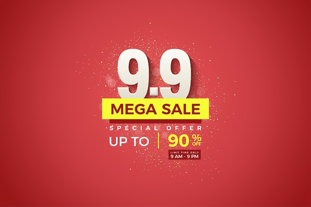 Colorful background mega sale and special offer