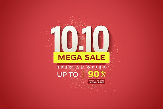 Colorful background mega sale and special offer