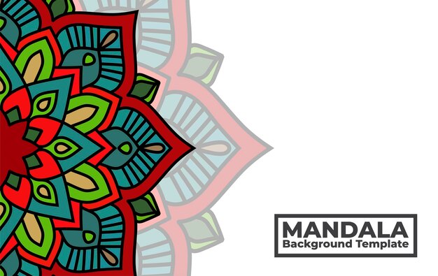 Colorful background template with mandala pattern design