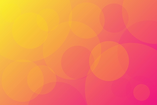 분홍색과 노란색의 원과 함께 다채로운 배경 프리미엄 터 일러스트레이션