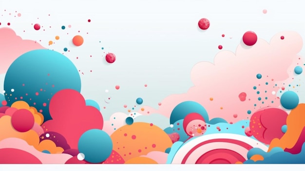 Vector a colorful background with colorful candies and hearts