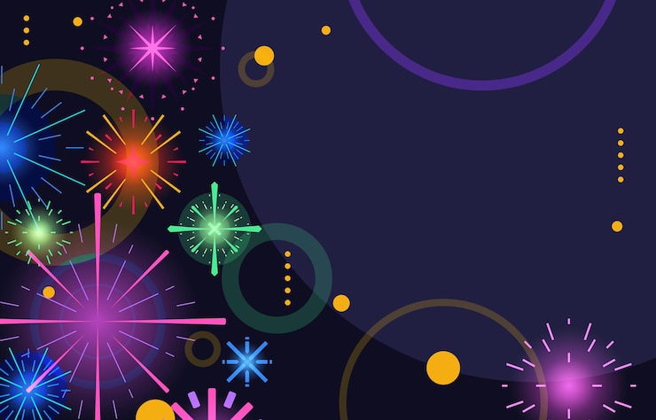Vector a colorful background with a colorful fireworks and a place for text