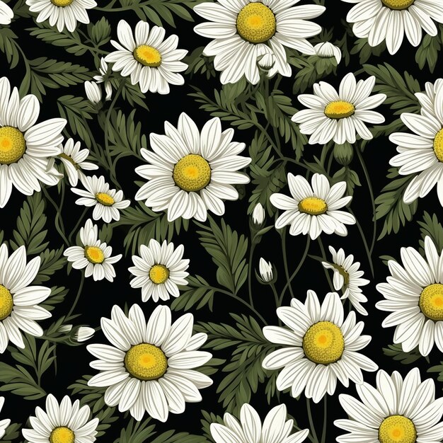 Vector a colorful background with daisies and the words  daisies