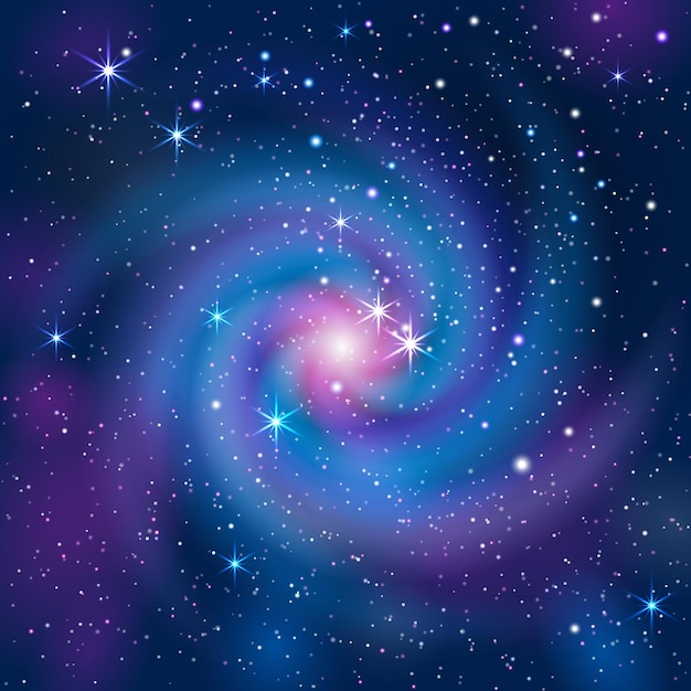 Вектор Красочный фон с галактикой и звездами