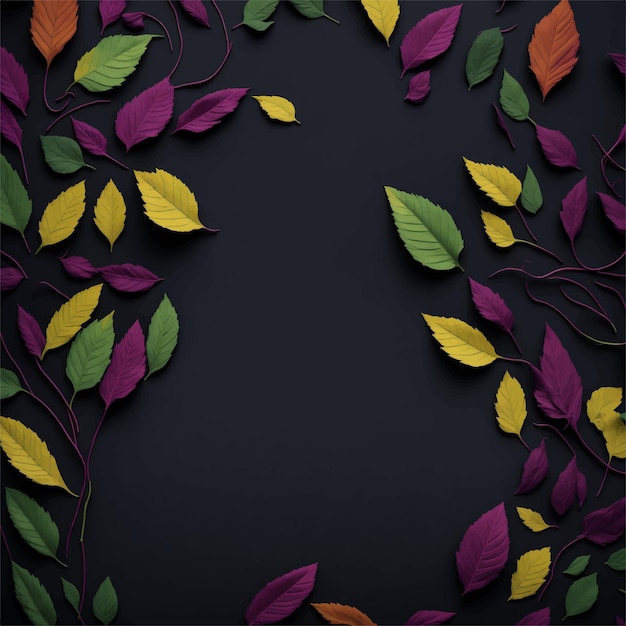 Vector a colorful background with silver leaves