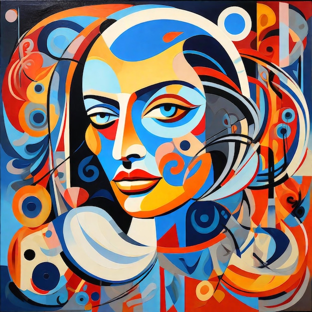 colorful background with woman face colorful background with woman face