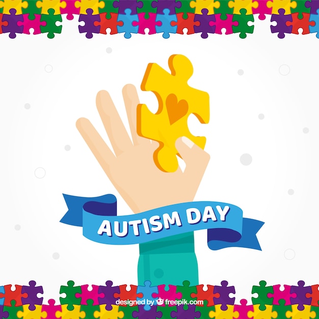 Vector colorful background of world autism day