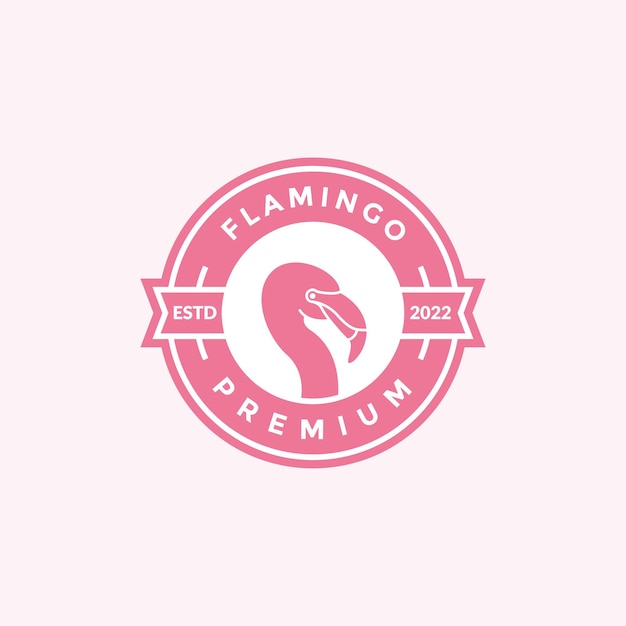 Colorful badge flamingo logo design vector graphic symbol icon illustration creative idea