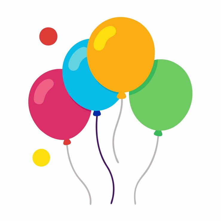 Colorful balloons decoration vector art on white background