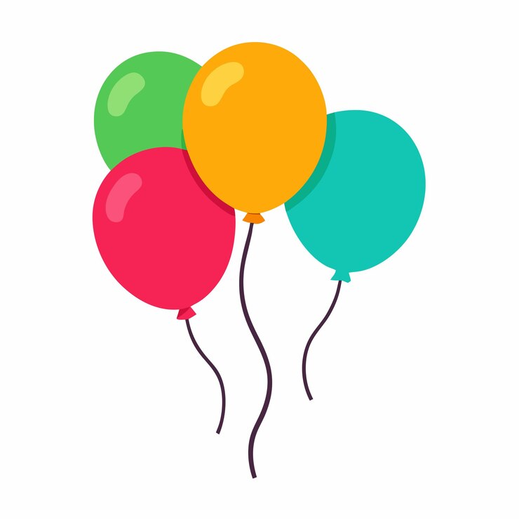 Colorful balloons decoration vector art on white background