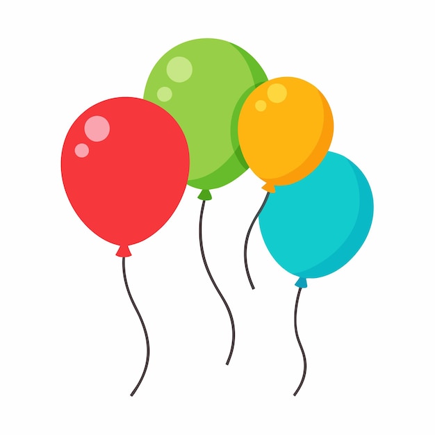 Colorful balloons decoration vector art on white background