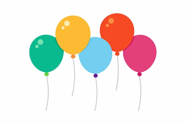 Colorful balloons decoration vector on white background