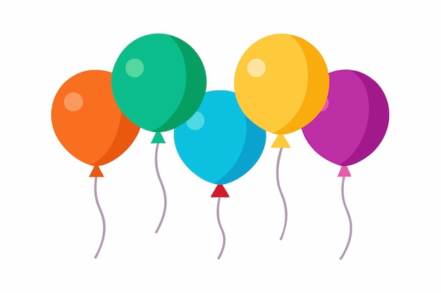 Colorful balloons decoration vector on white background