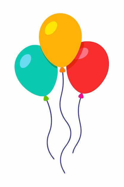 Colorful balloons decoration vector on white background