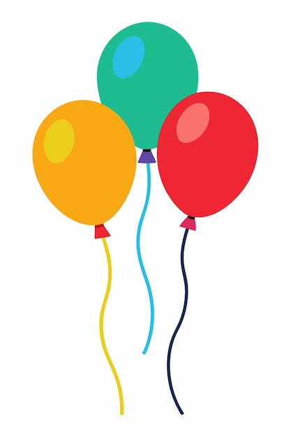 Colorful balloons decoration vector on white background