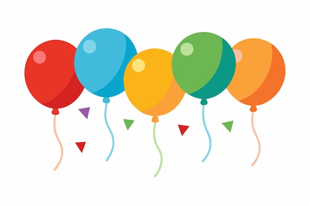 Colorful balloons decoration vector on white background