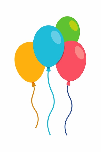 Colorful balloons decoration vector on white background
