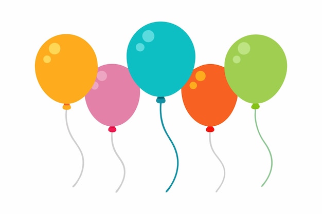 Colorful balloons decoration vector on white background
