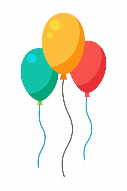 Colorful balloons decoration vector on white background