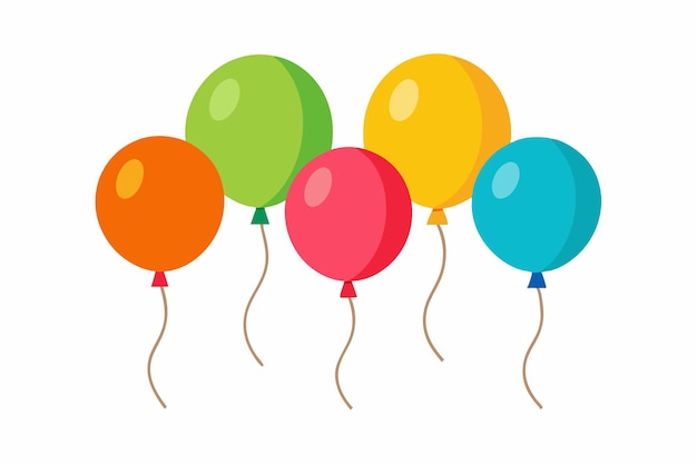 Colorful balloons decoration vector on white background