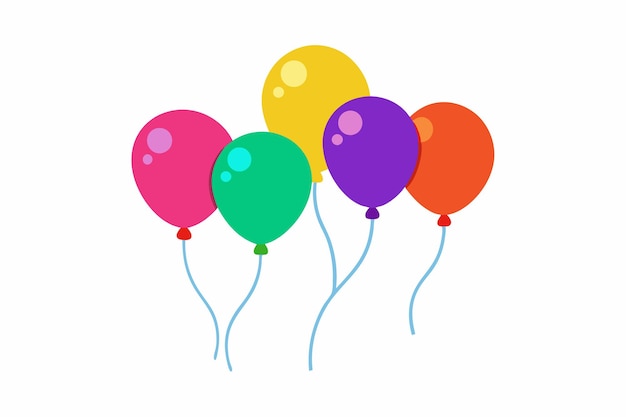 Colorful balloons decoration vector on white background