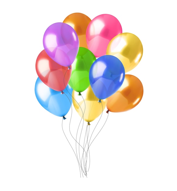 Colorful balloons decoration on white Vector Illustration