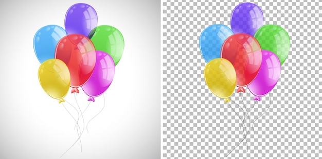 Colorful balloons in one bunch