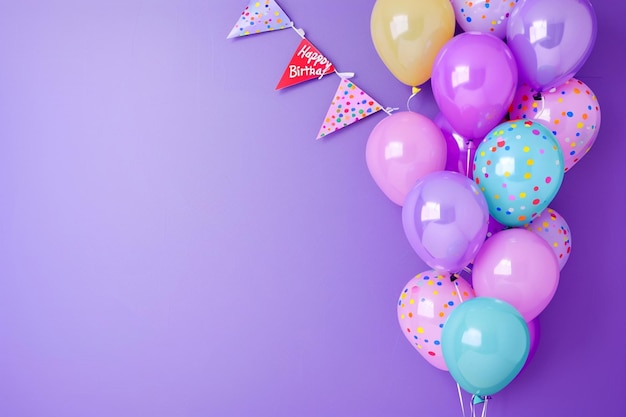 Colorful Balloons On Party Banner