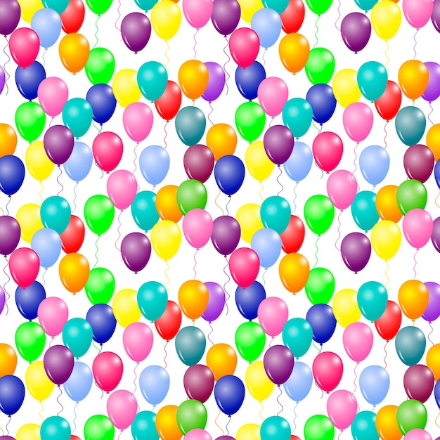 Colorful balloons seamless pattern festive seamless background with multicolored balloons vector