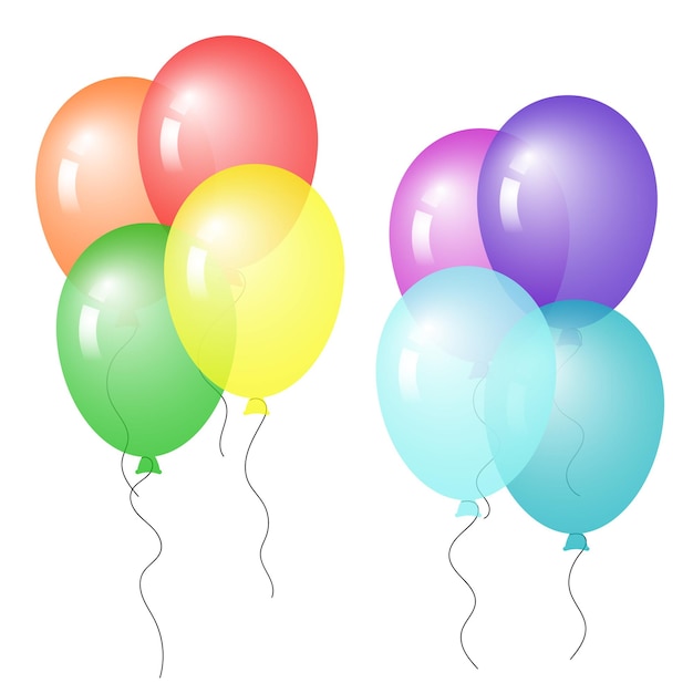 Colorful balloons set in vector illustration