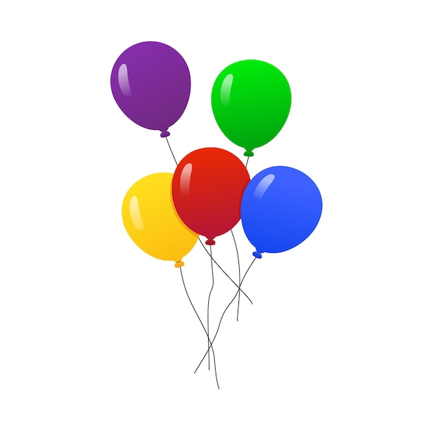 Colorful balloons on a white background