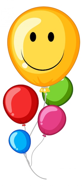 Vector colorful balloons with happy face