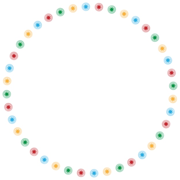 Colorful balls circle Christmas frame